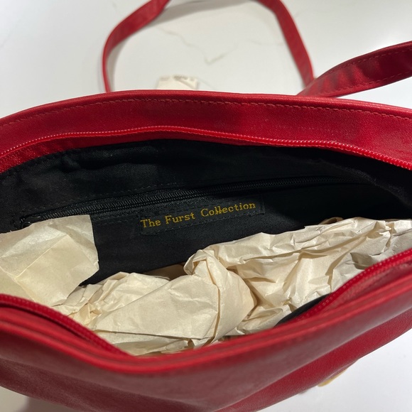 Vintage Furst Collection red leather crossbody purse - Picture 2 of 3